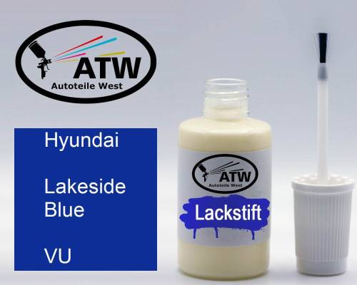 Hyundai, Lakeside Blue, VU: 20ml Lackstift, von ATW Autoteile West.
